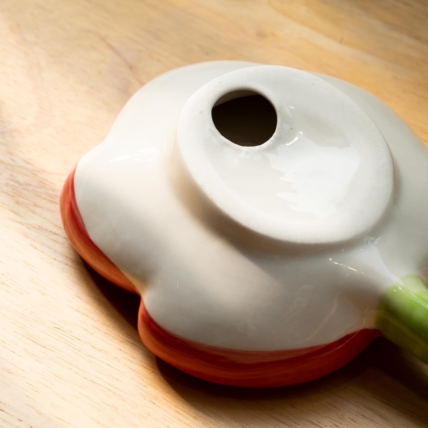 Ceramic Soap Dish Holder with Floral Design Red 1
