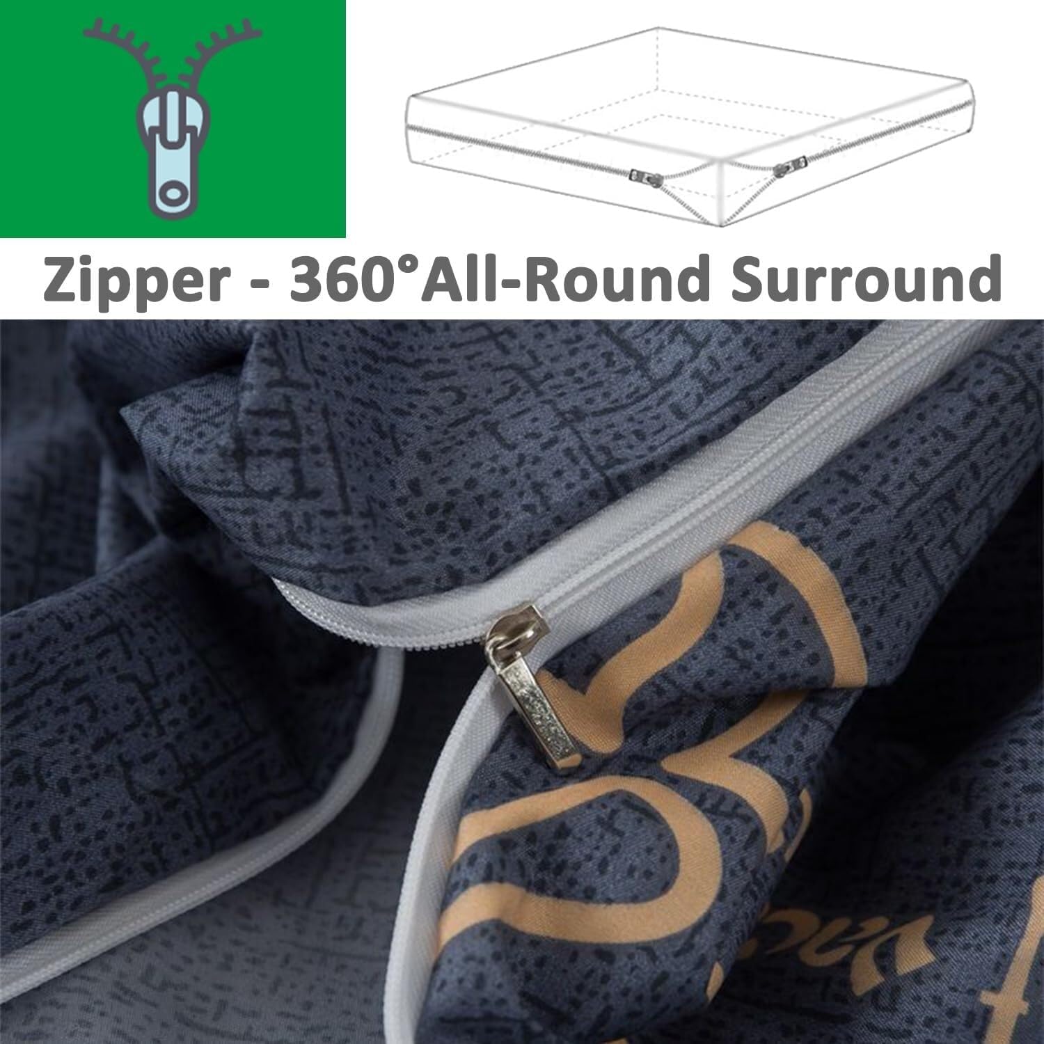 Machine Washable Zippered Futon Mattress Cover