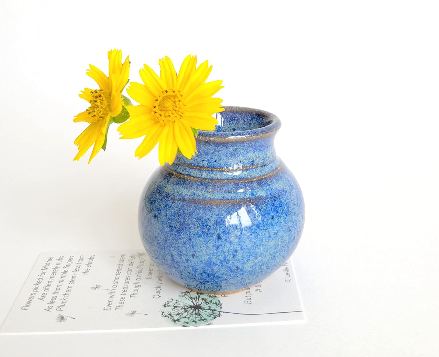 Handmade Blue Mommy Pot Mini Vase Ceramic Keepsake