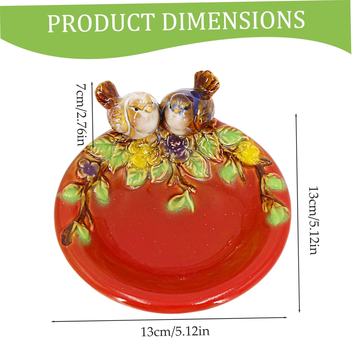 Nyutcwe Bird Soap Dish with Flower Leaf Pattern