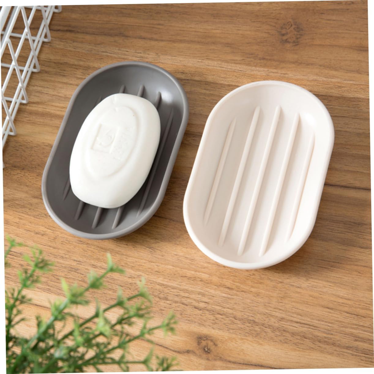 Alipis Oval Soap Holder Beige Pp Material