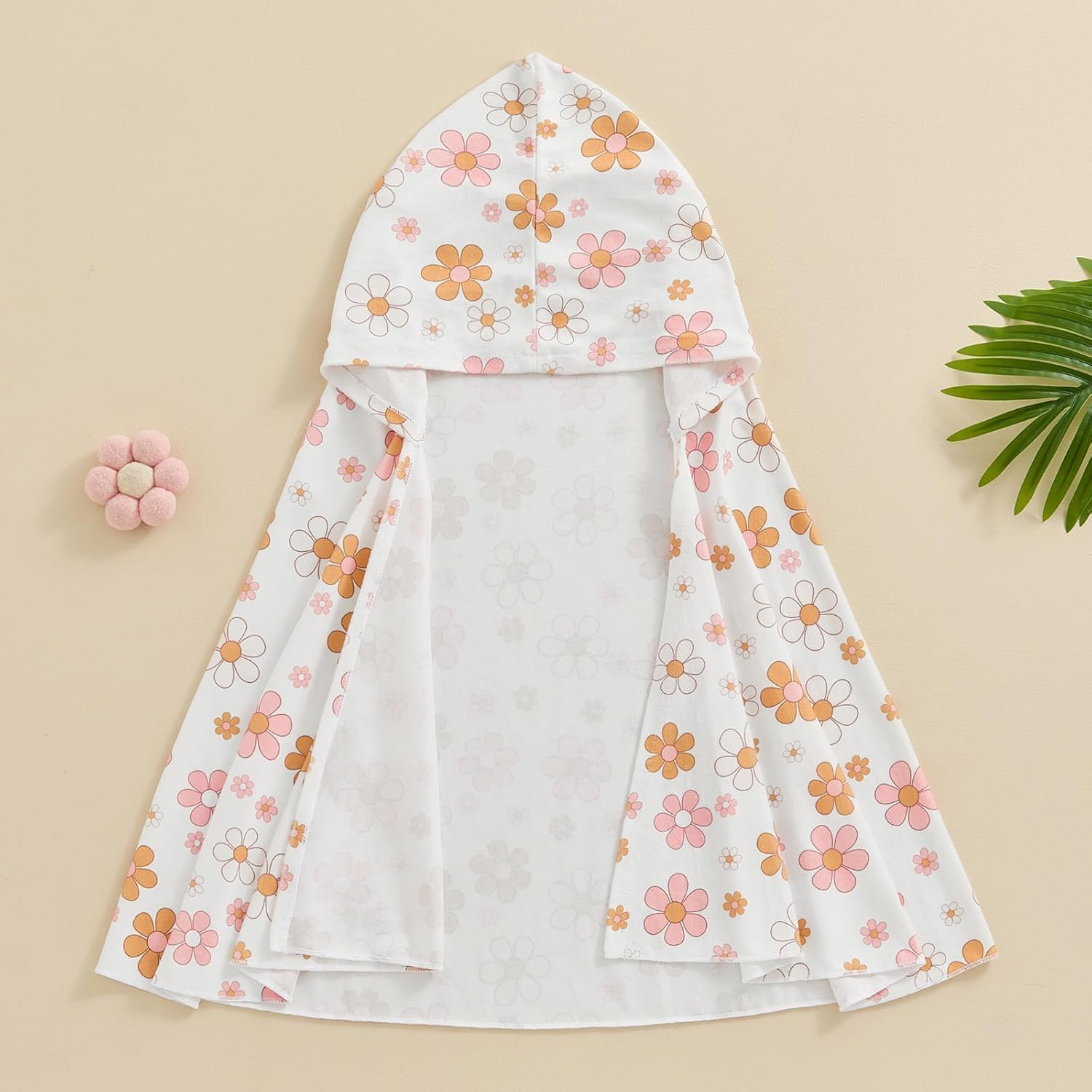 SAYOO Toddler Hooded Towel Floral Wrap for Girls 18-24M