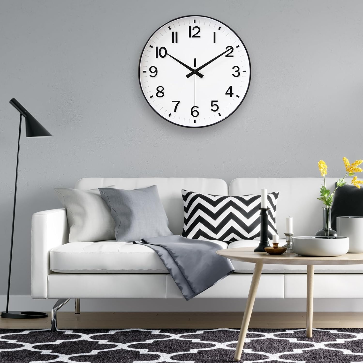 HZDHCLH 12 Inch Battery Operated Wall Clock