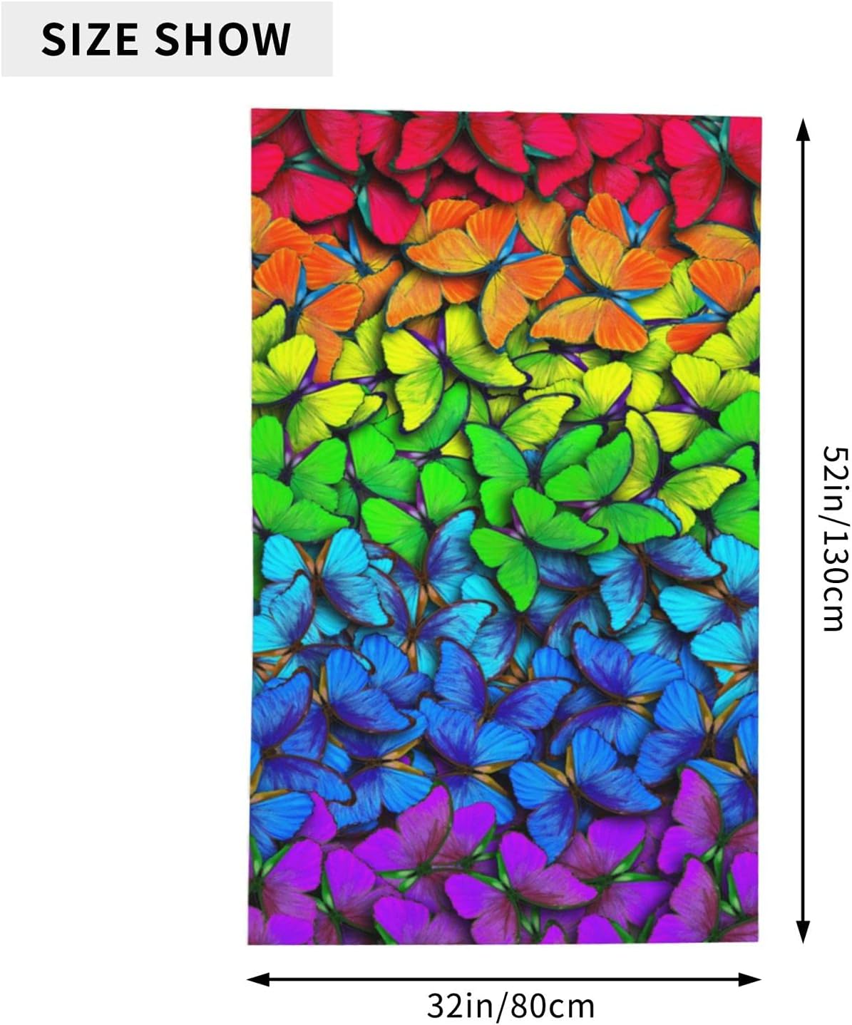 Rainbow Butterflies Microfiber Beach Towel