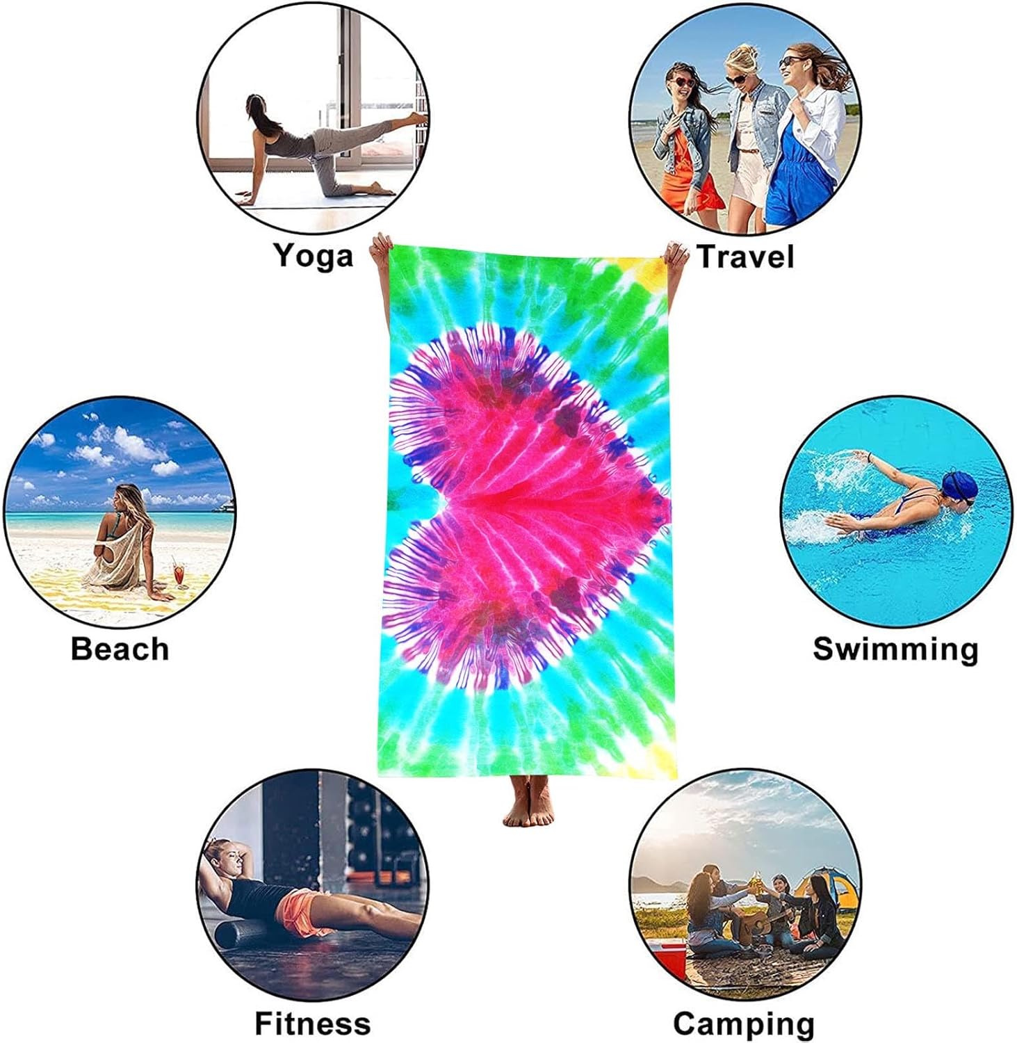Microfiber Beach Towel - Lightweight Quick Drying Sand Free 1