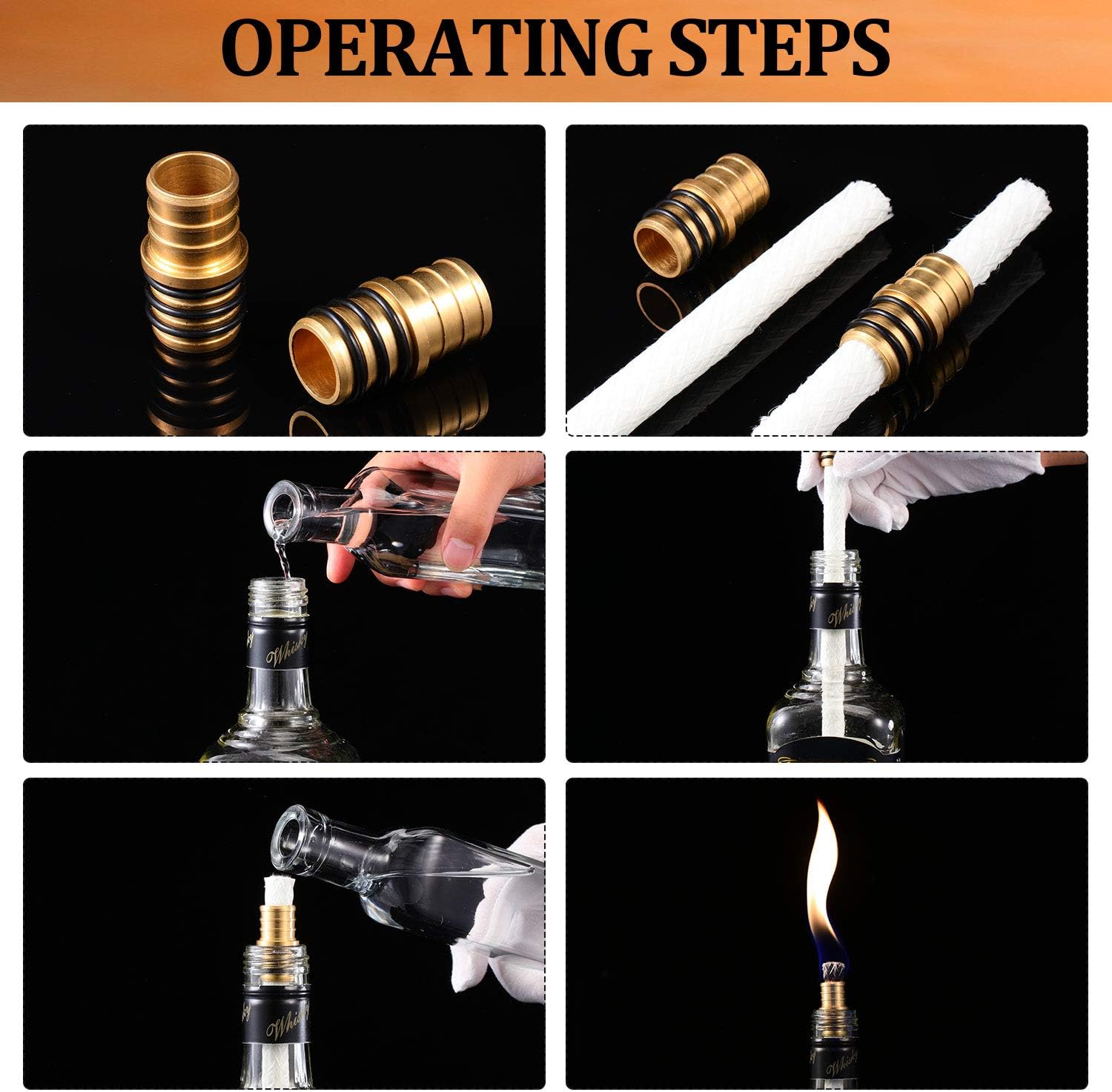 Nuanchu 24-Piece Wine Bottle Torch Wicks Kit 1