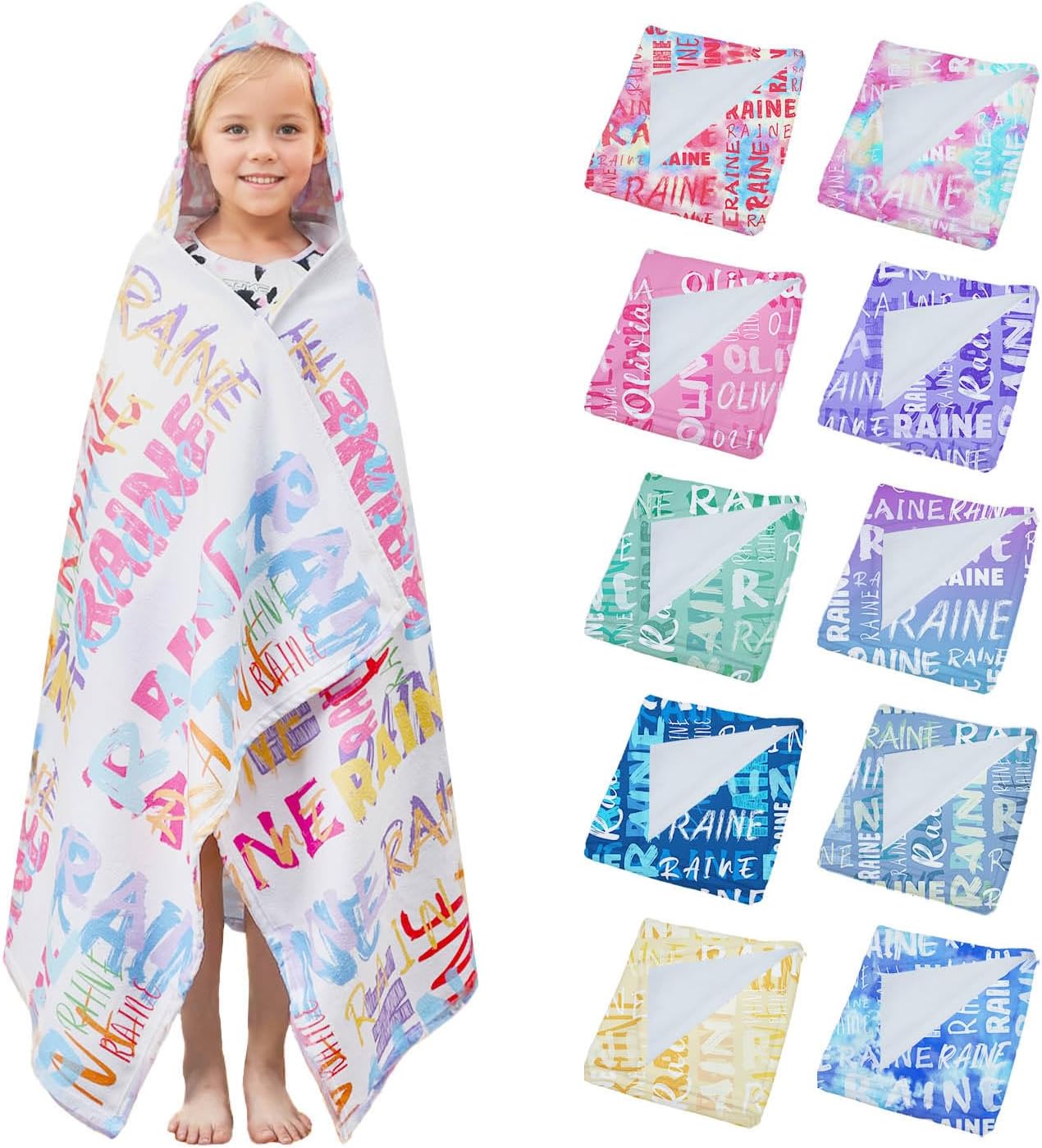 Personalized Hooded Bath Towels for Kids