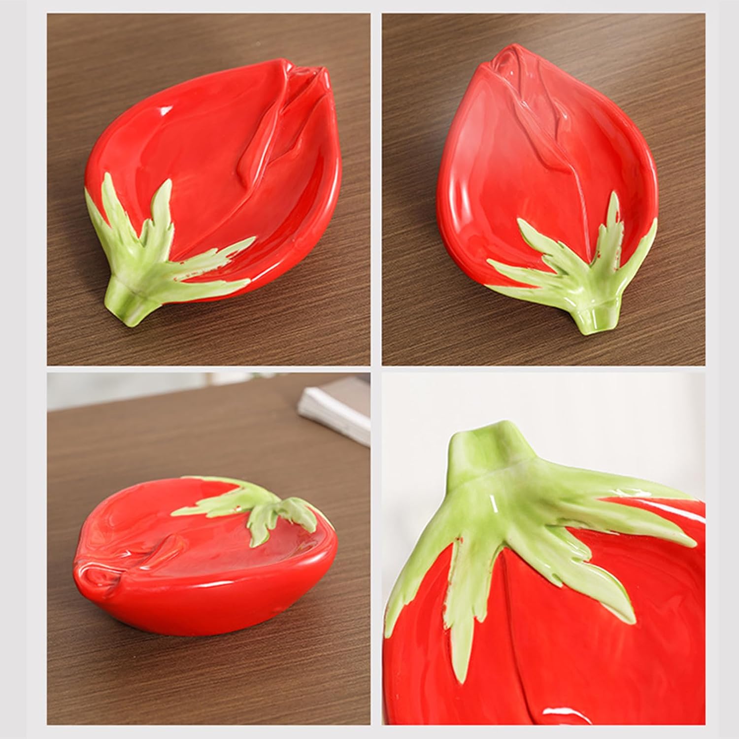 1PC Rose Flower Ceramic Soap Dish for Bathroom Kitchen