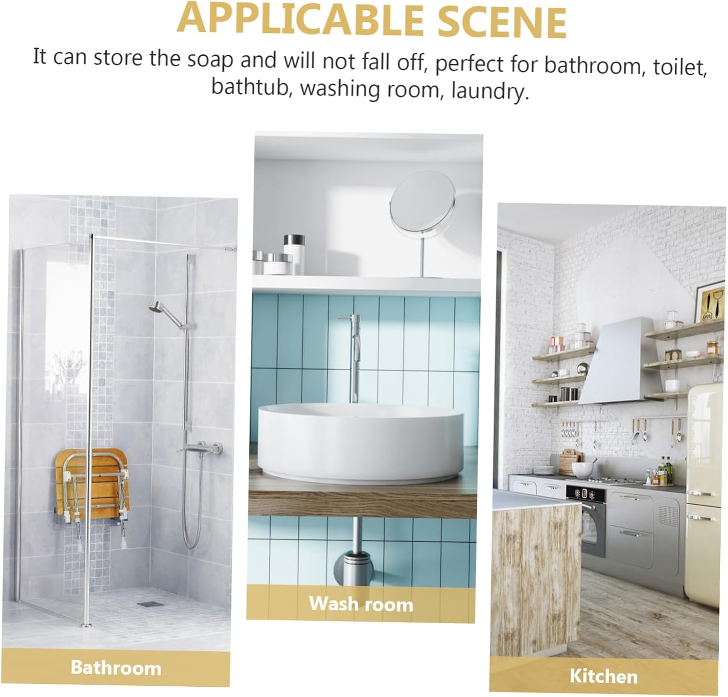 Bebemoko Self-Draining Soap Dish for Bathroom Kitchen Laundry