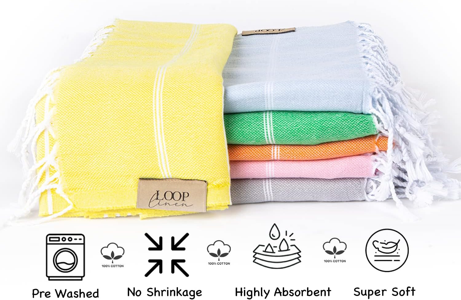Loop Linen Turkish Beach Towel 37x71