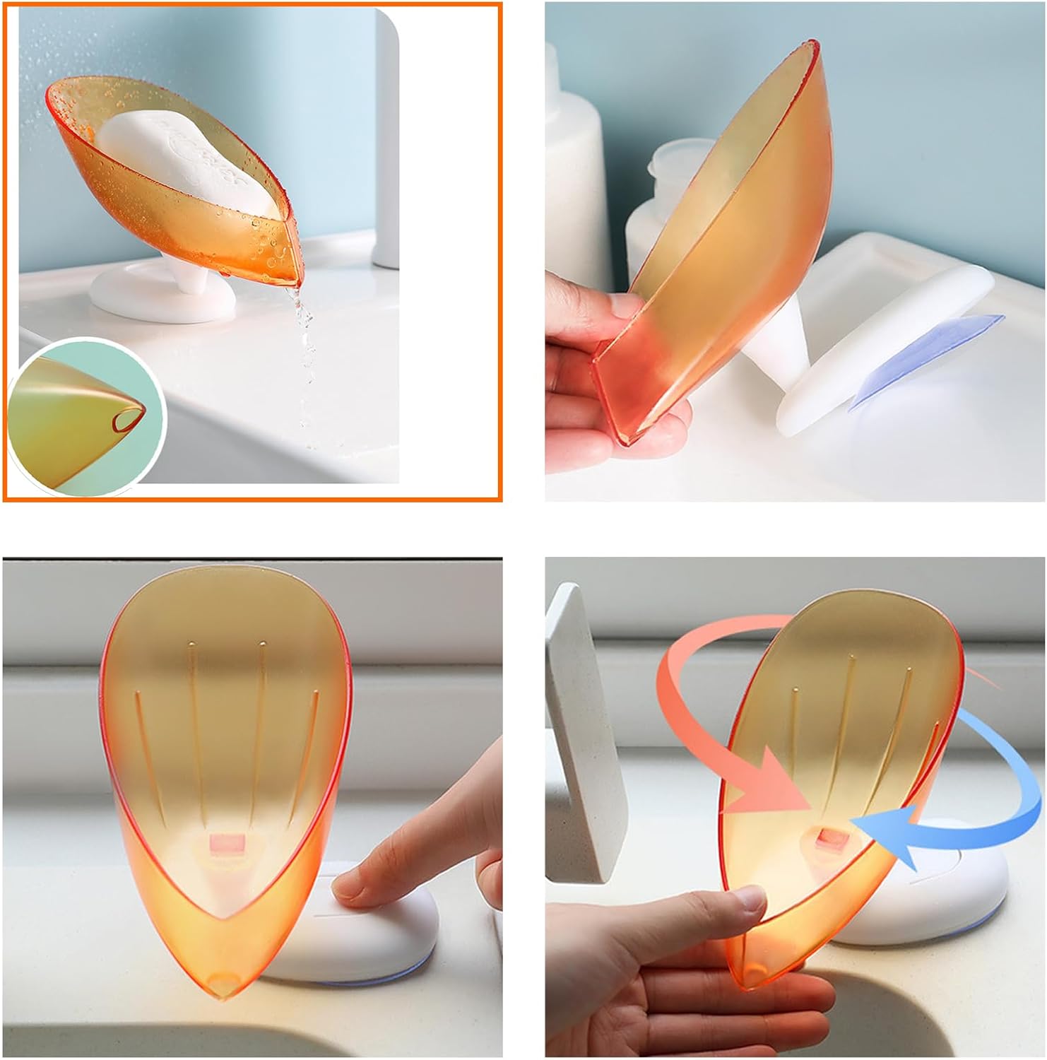 Leaf Shaped Soap Holder 3 Pack with Suction Cup