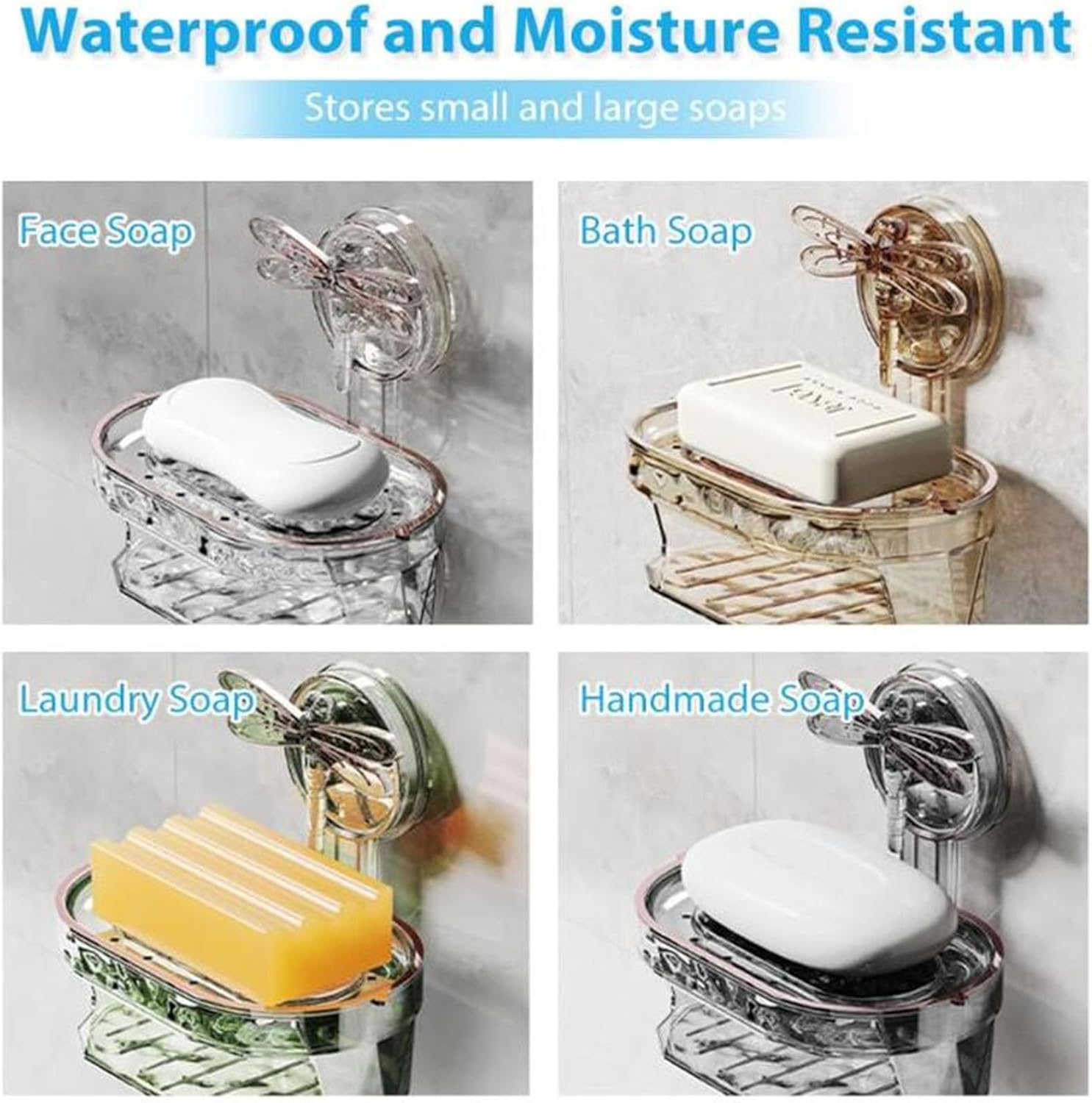 Wall Mounted Double Layer Soap Box with Suction Cup