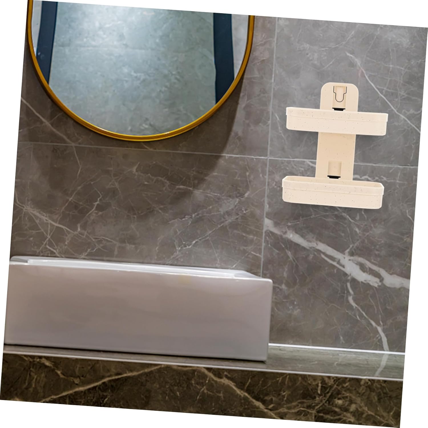 COOLHIYA 2-Tier Adhesive Wall-Mounted Soap Holder