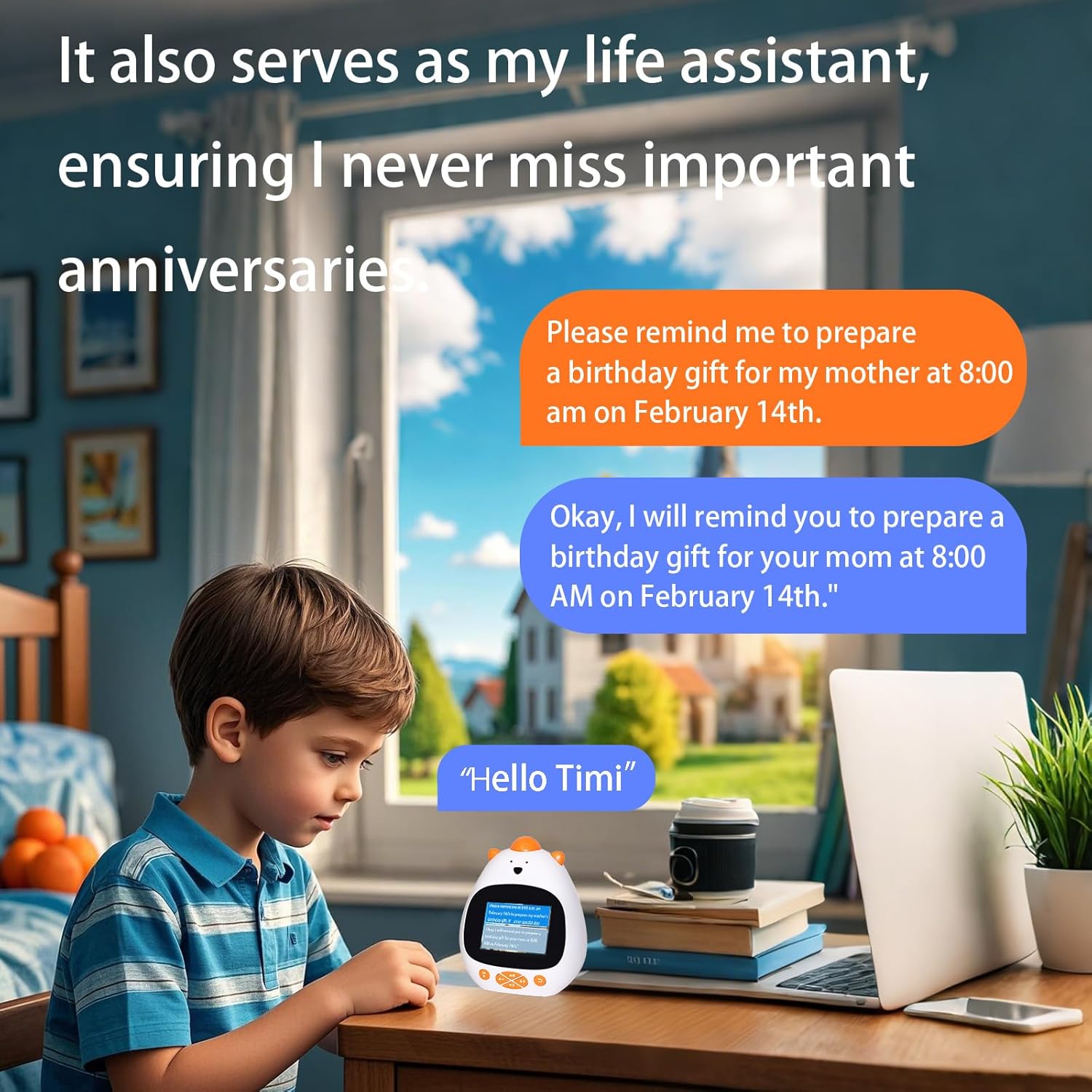 AI Voice Alarm Clock for Kids Sleep Trainer Smart Wake Clock