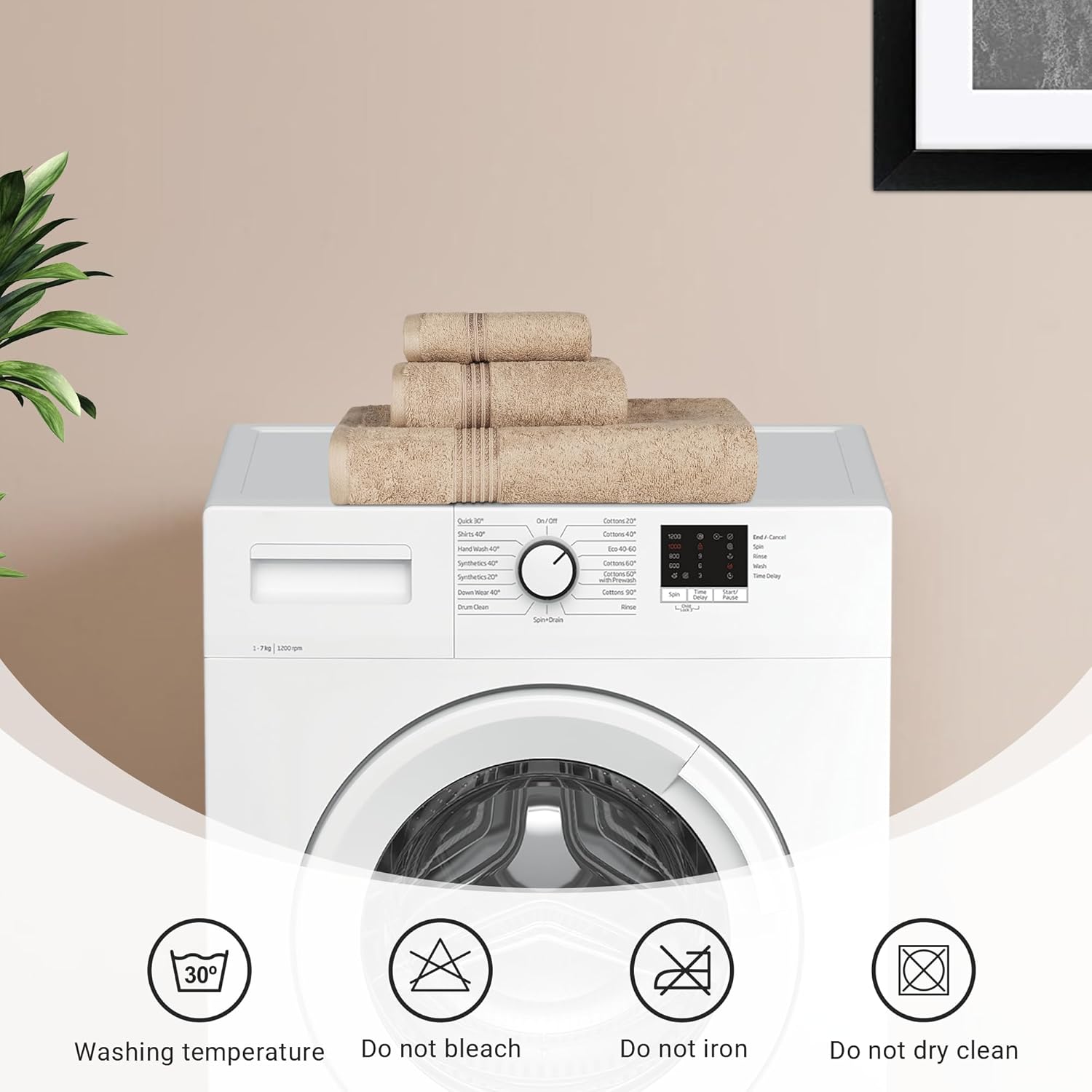 Superior Egyptian Cotton Bath Towel Set of 2 Taupe