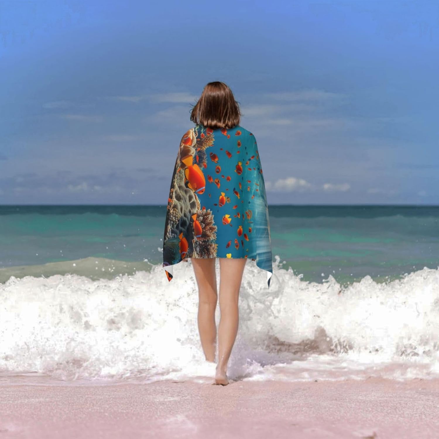 VANZEV Ocean Fish Beach Towel - 52x32 Microfiber Quick Dry