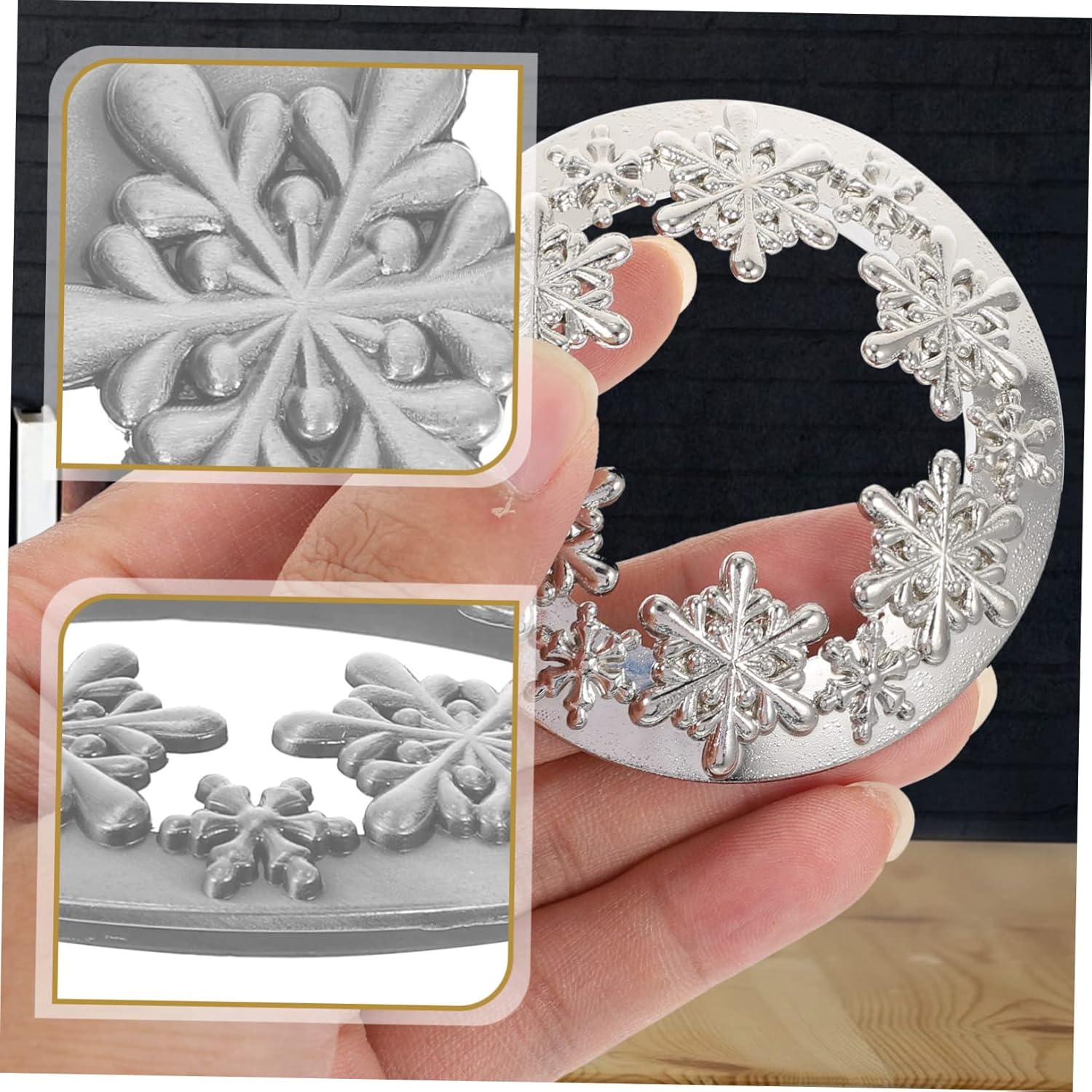 SEWACC Snowflake Candle Lid - Zinc Alloy Christmas Decor