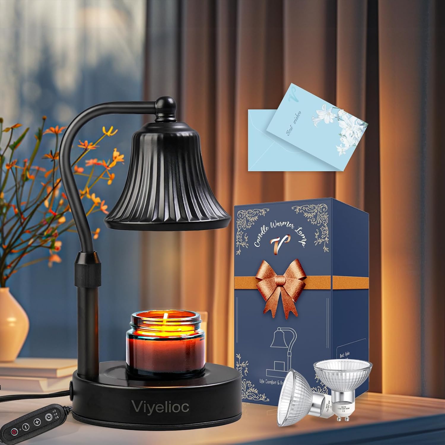 Viyelioc Candle Warmer Lamp with Timer and Dimmer