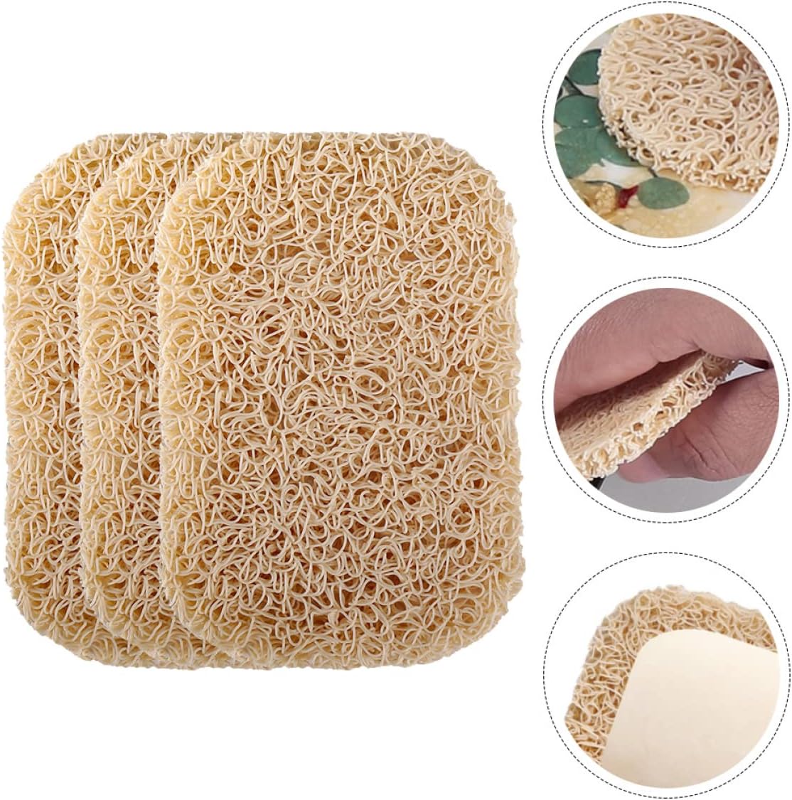 LIFKOME 3pcs Soap Dishes Set Non-Slip PVC Tray