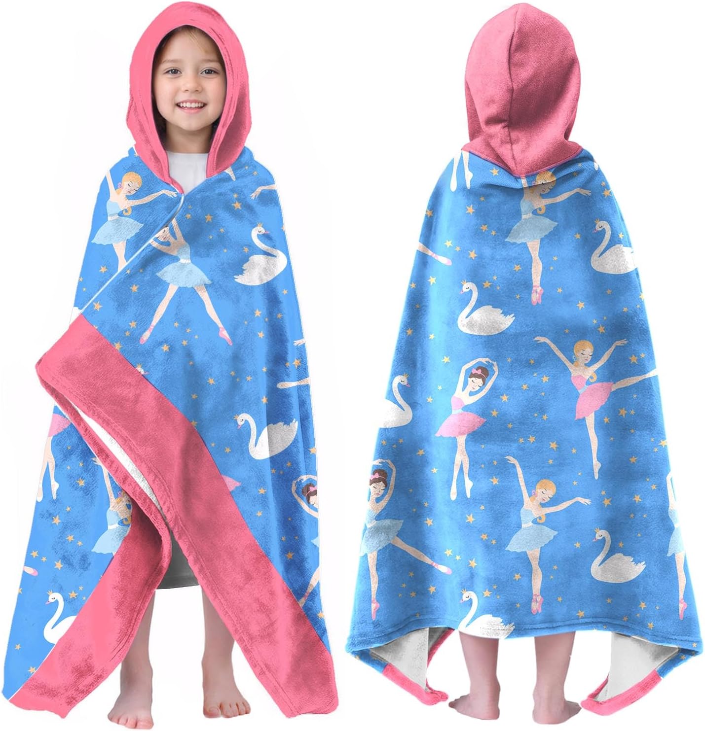 Ritiga Dance Girls Hooded Beach Towel for Kids 4-8