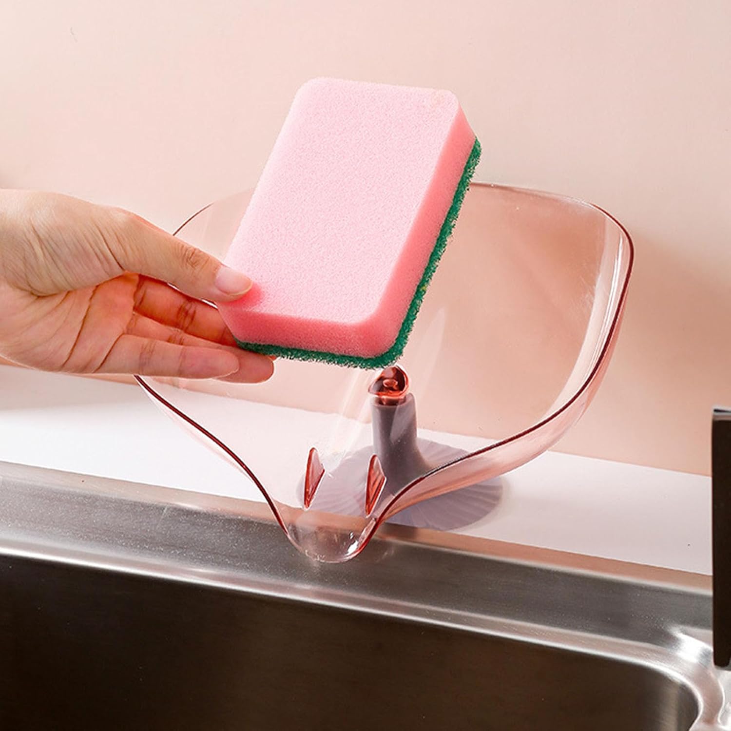Roseate Soap Holder with Suction Cup for Shower and Kitchen