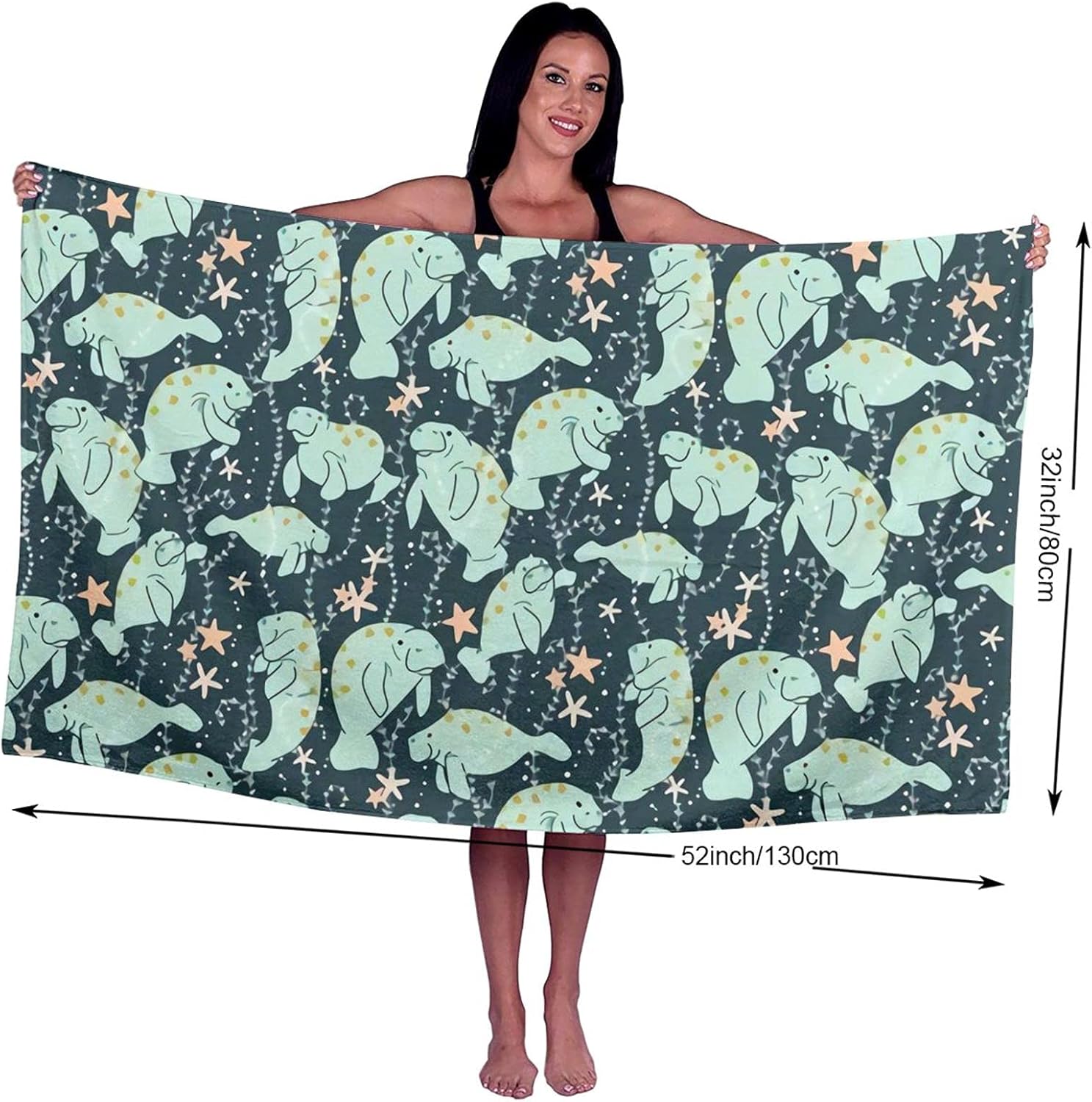 Hitamus Manatee Microfiber Bath Towel 52 X 32 Quick Dry Absorbent