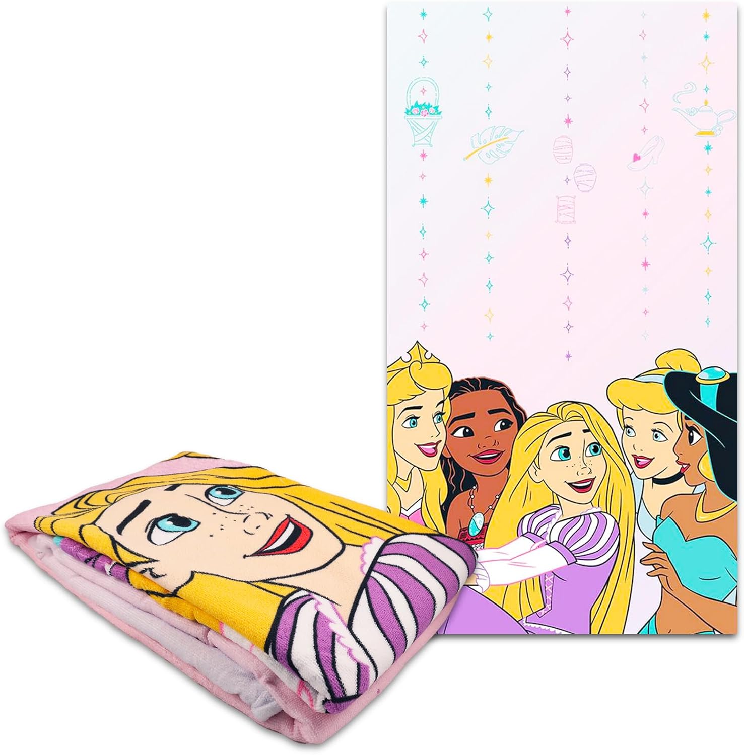 Disney Princess Beach Towel Set with Stickers 1