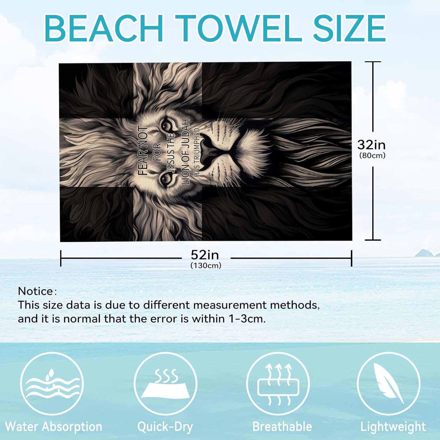 ONE TO PROMISE Microfiber Lion Towel - 315 x 51