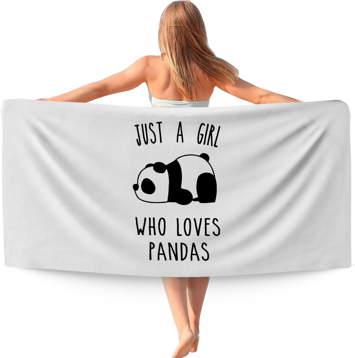 Waitpi Panda Beach Towel 30x60 Inches Microfiber Quick Dry