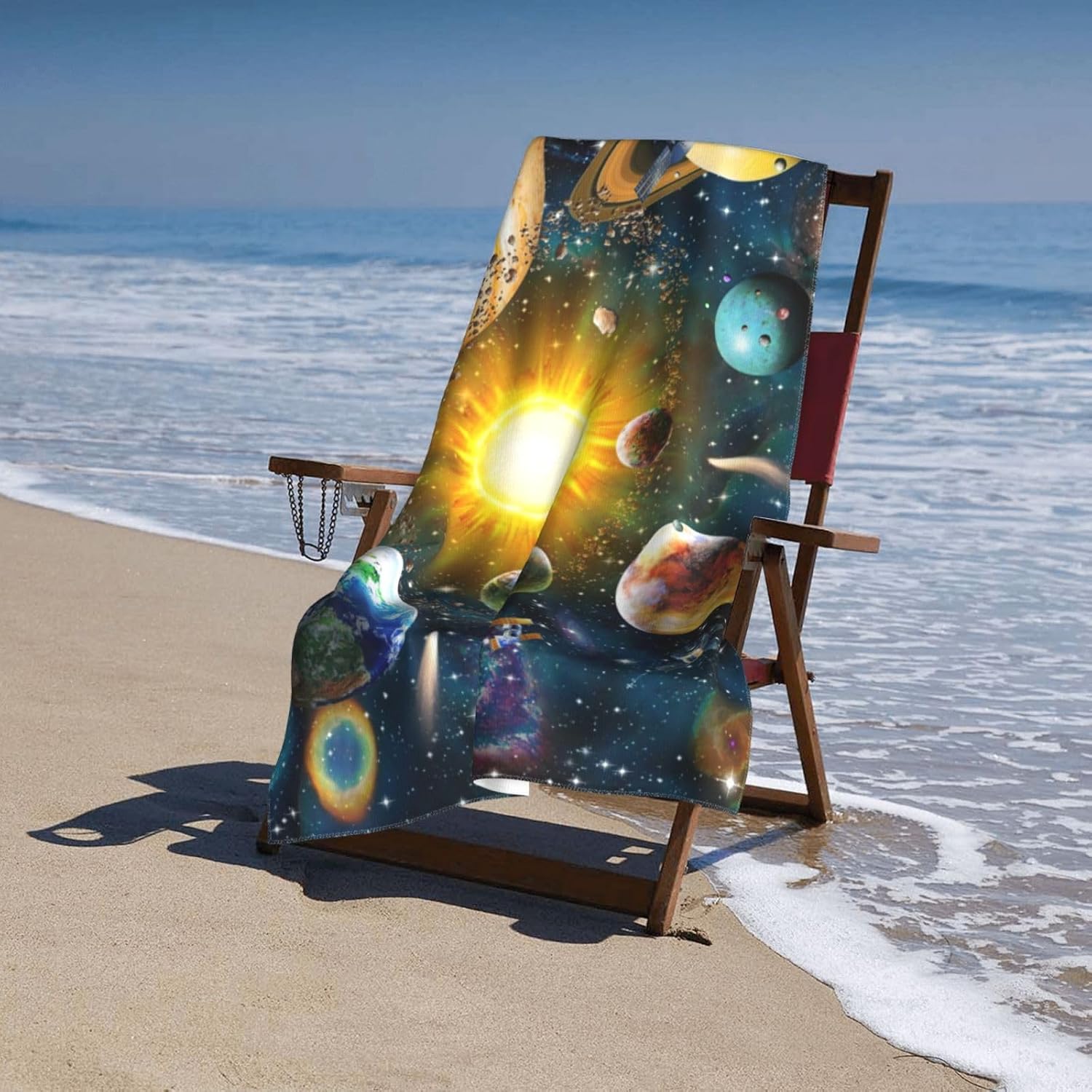 Solar System Microfiber Beach Towel Blanket - Sand Proof Quick Dry 32X55