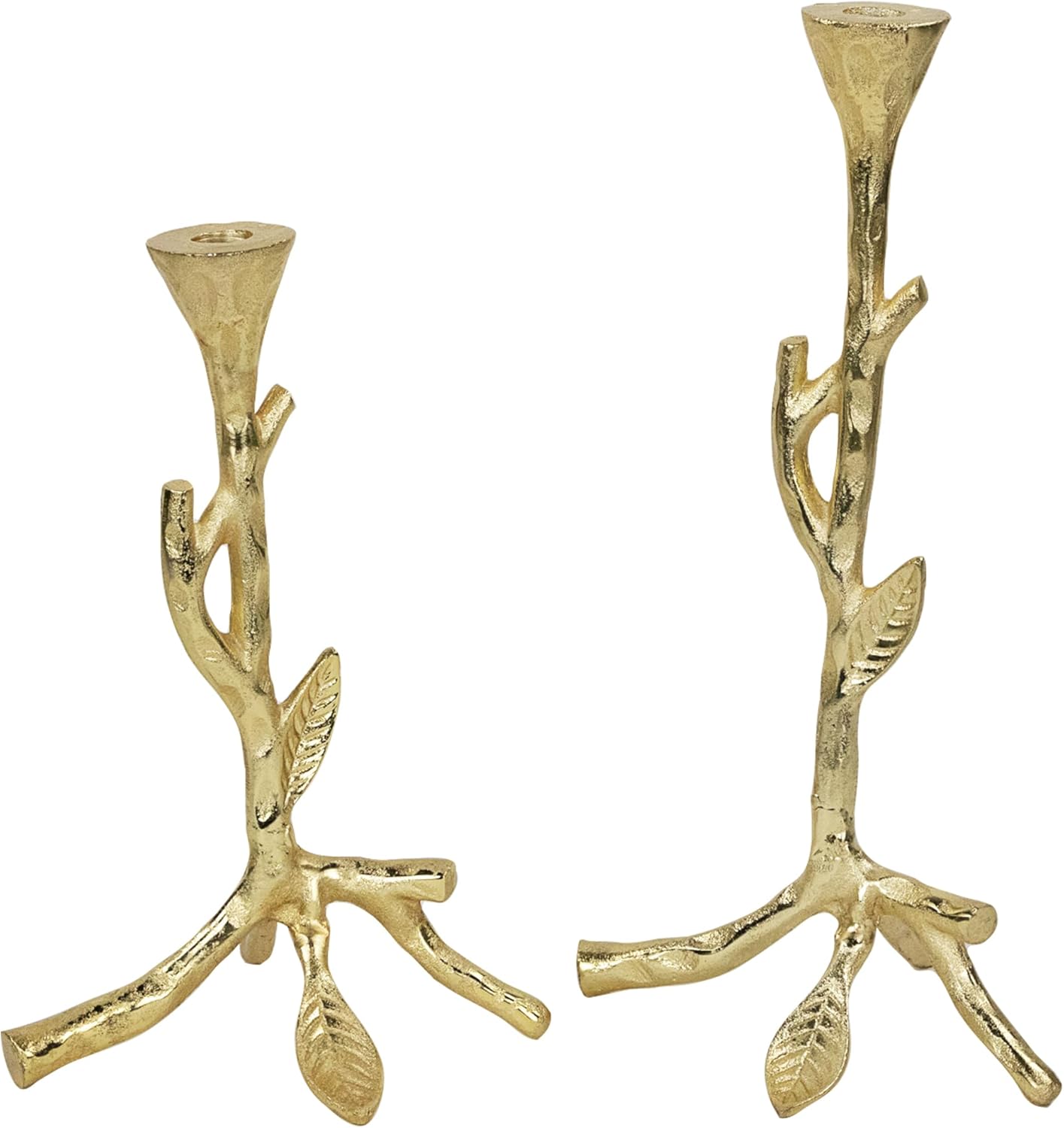 Northlight Leafy Branch Taper Candle Holders - Set of 2