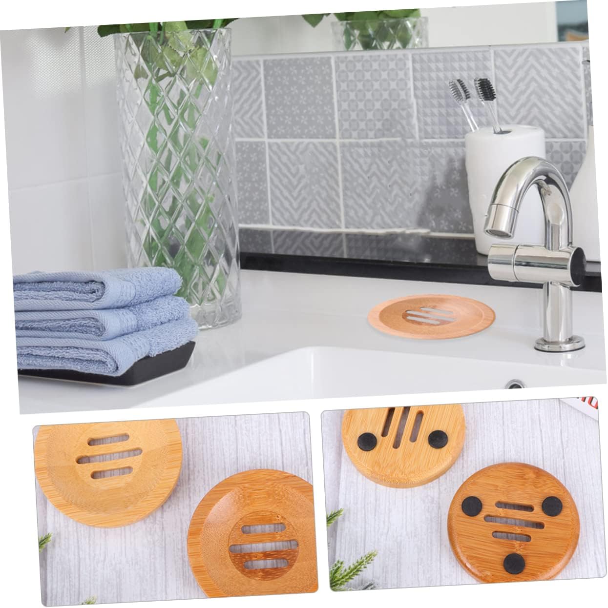 LIFKOME 3pcs Soap Dish Holder for Bathroom Kitchen 1