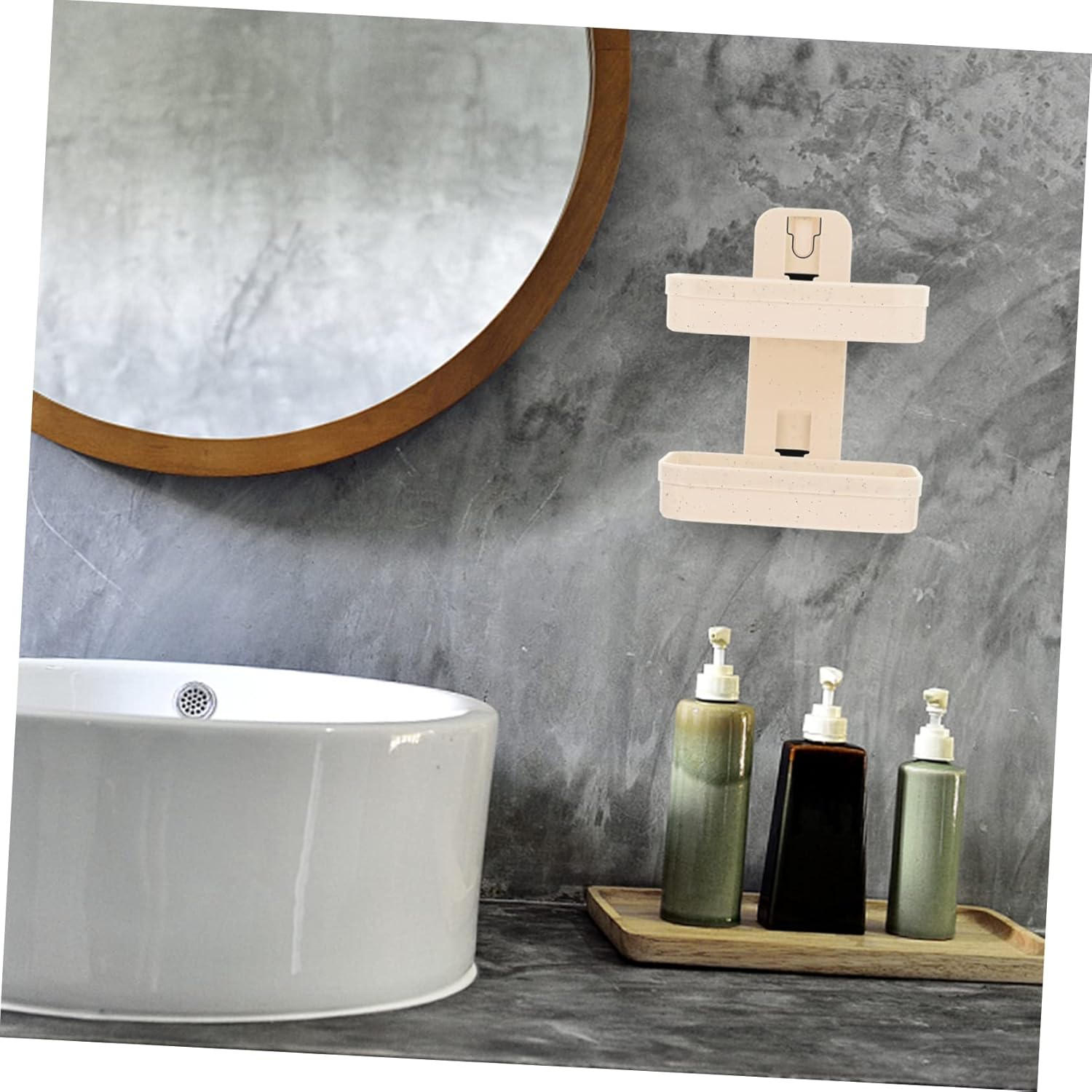 COOLHIYA 2-Tier Adhesive Wall-Mounted Soap Holder