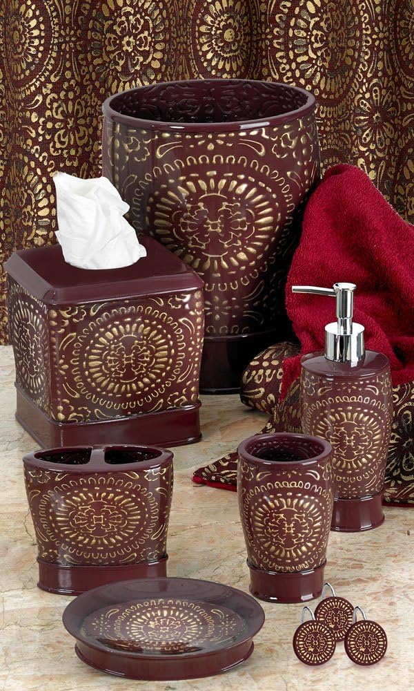 Popular Bath Soap Dish Burgundy Vescade Collection
