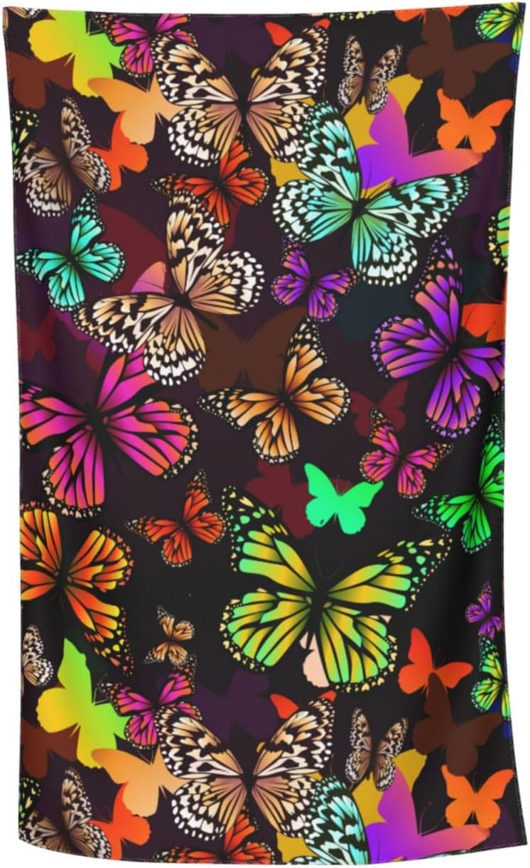 VOOHDDY Bright Butterfly Beach Towel for Adults Kids Travel Pool Camping