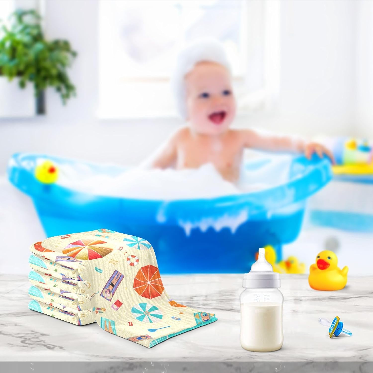 STAYTOP Beach Towels 3 Pack Cotton Wash Cloths for Baby