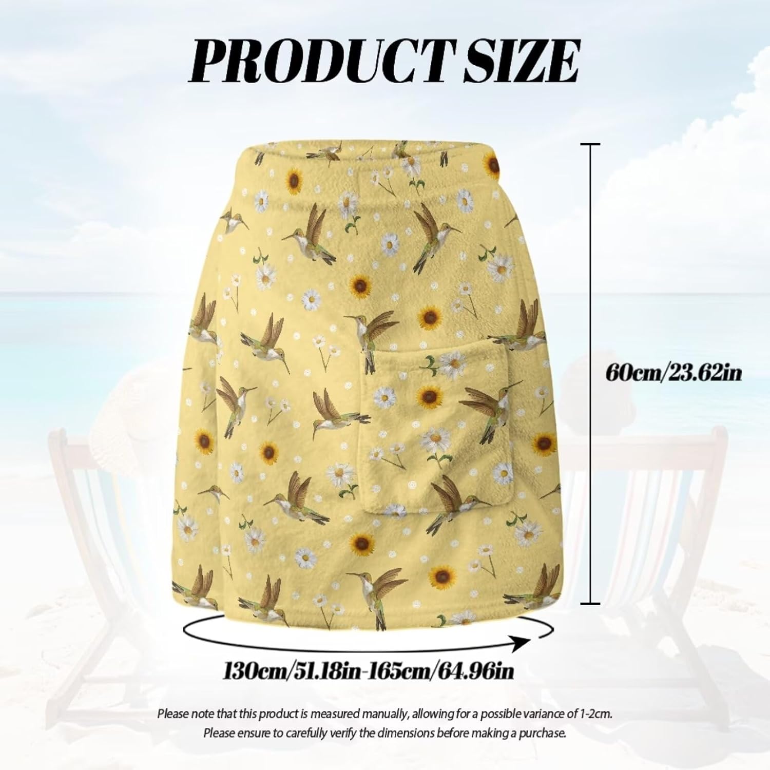 KUIFORTI Adjustable Hummingbird Towel Wrap for Men
