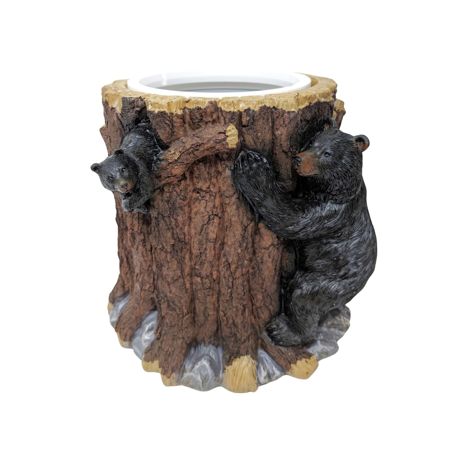 BestGiftEver Small Wastebasket with Bear Climbing Tree Design