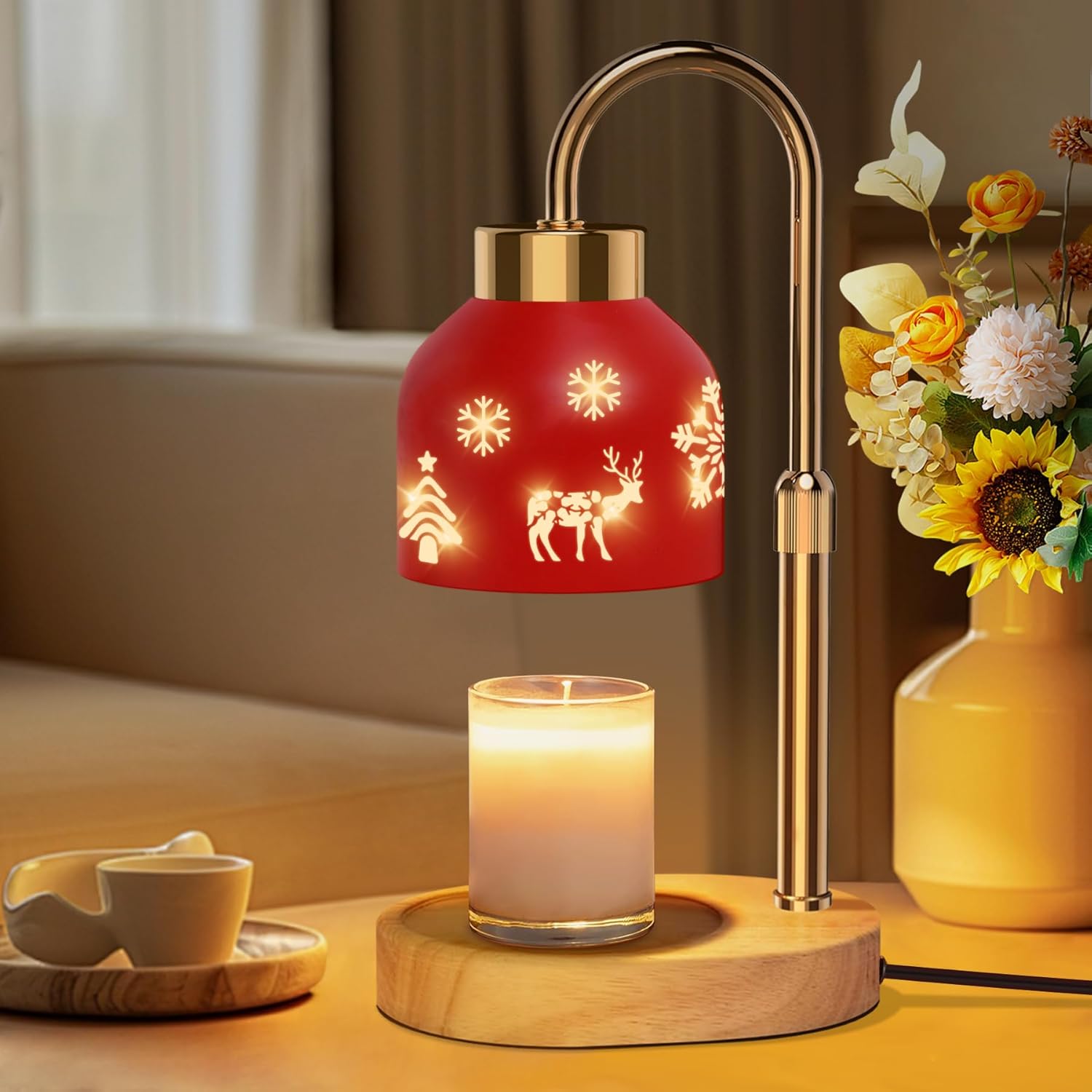 Loowoko Candle Warmer Lamp 2 Bulbs Dimmable with Timer