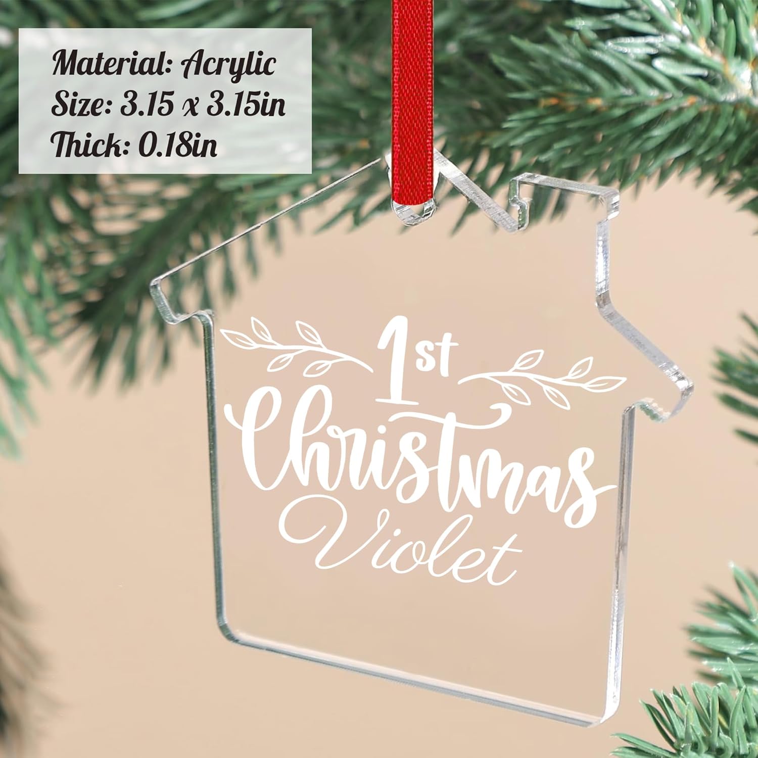 Jasilon Personalized 1st Christmas Baby Ornament