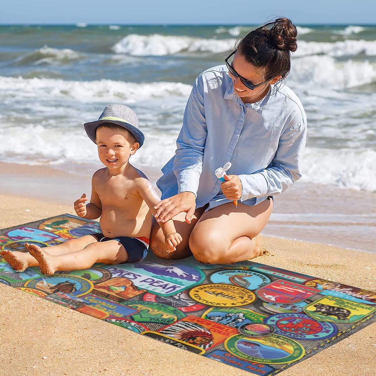 National Parks Badges Microfiber Sand Free Beach Towel
