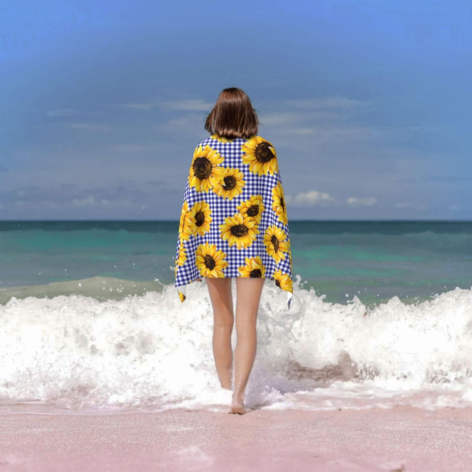 Ti Caldi Vintage Checked Sunflower Beach Towel