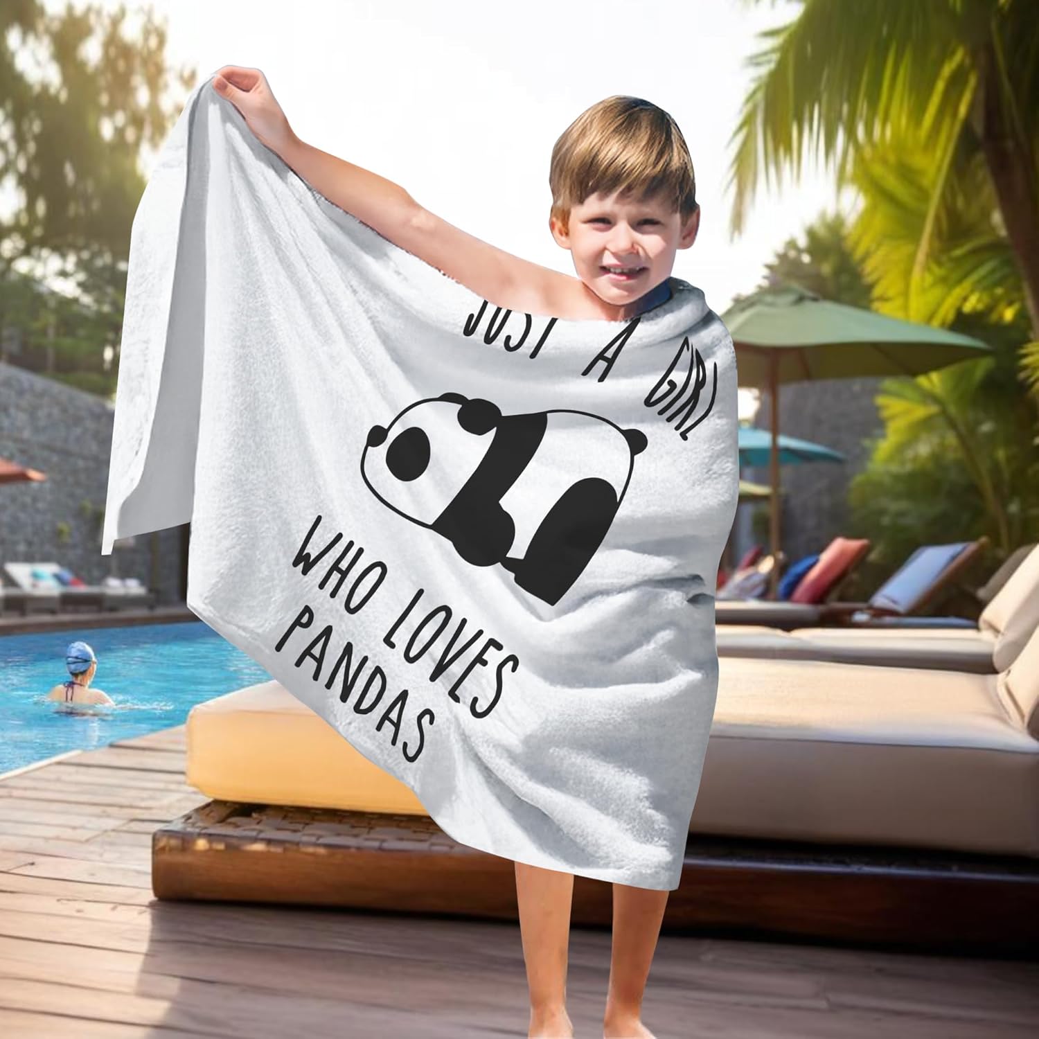 Waitpi Panda Beach Towel 30x60 Inches Microfiber Quick Dry