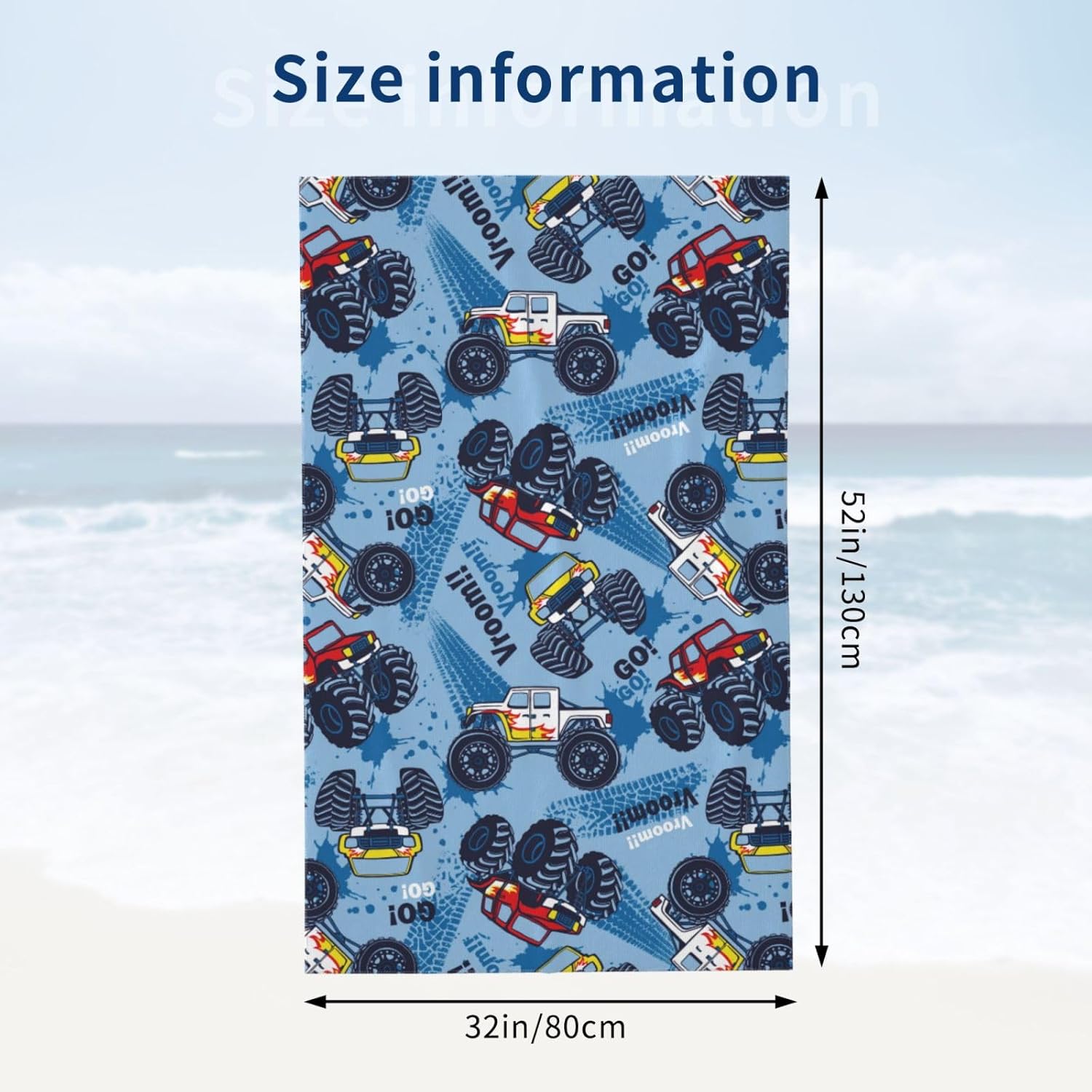 HKHEHOP Monster Cool Beach Towel