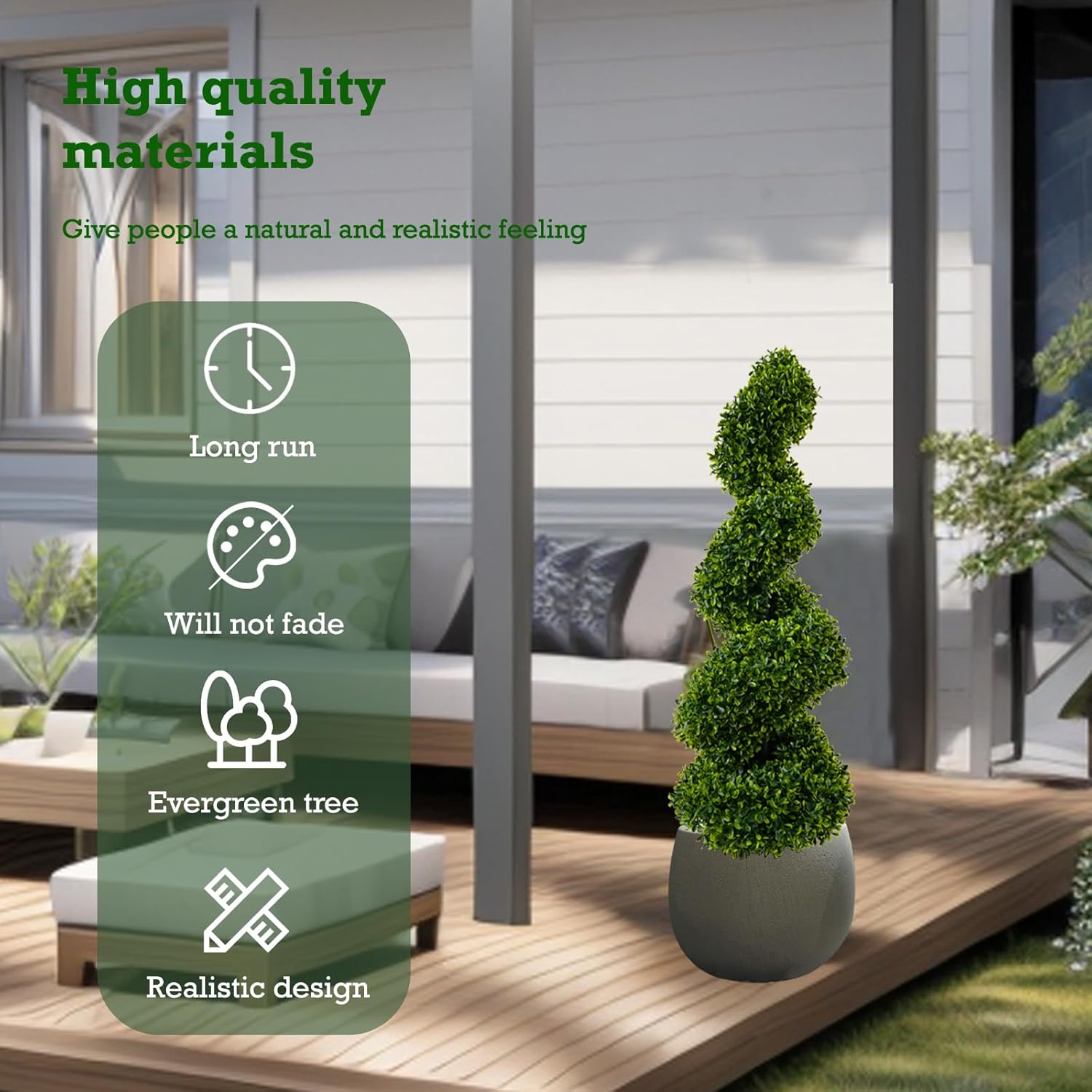 Sauqzoh 3ft Artificial Boxwood Topiary Tree