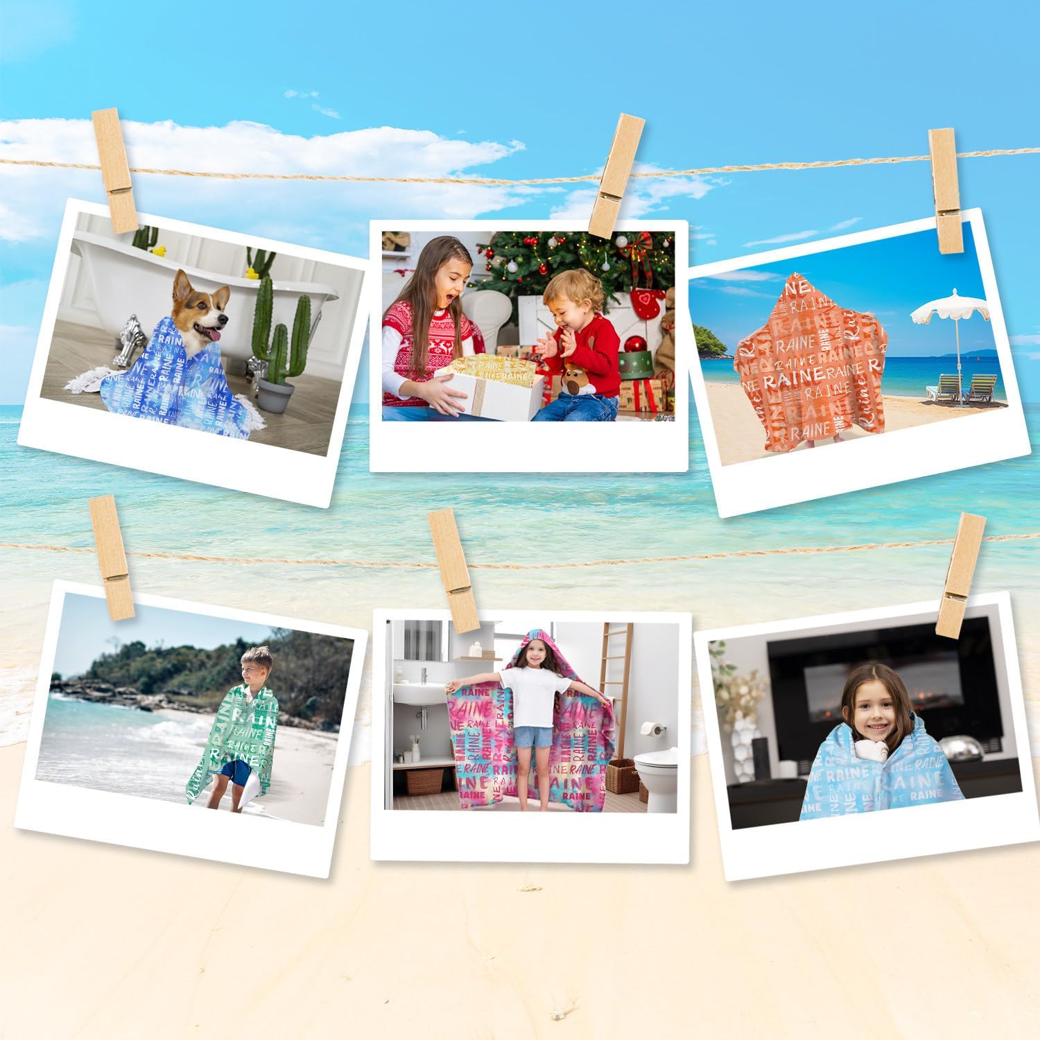 Personalized Hooded Bath Towels for Kids