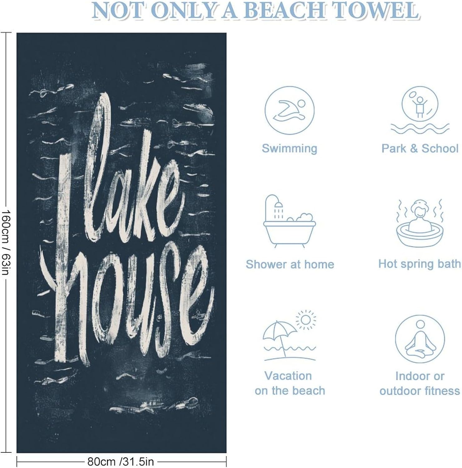 MaSiledy Lake House Beach Towel Fast Dry