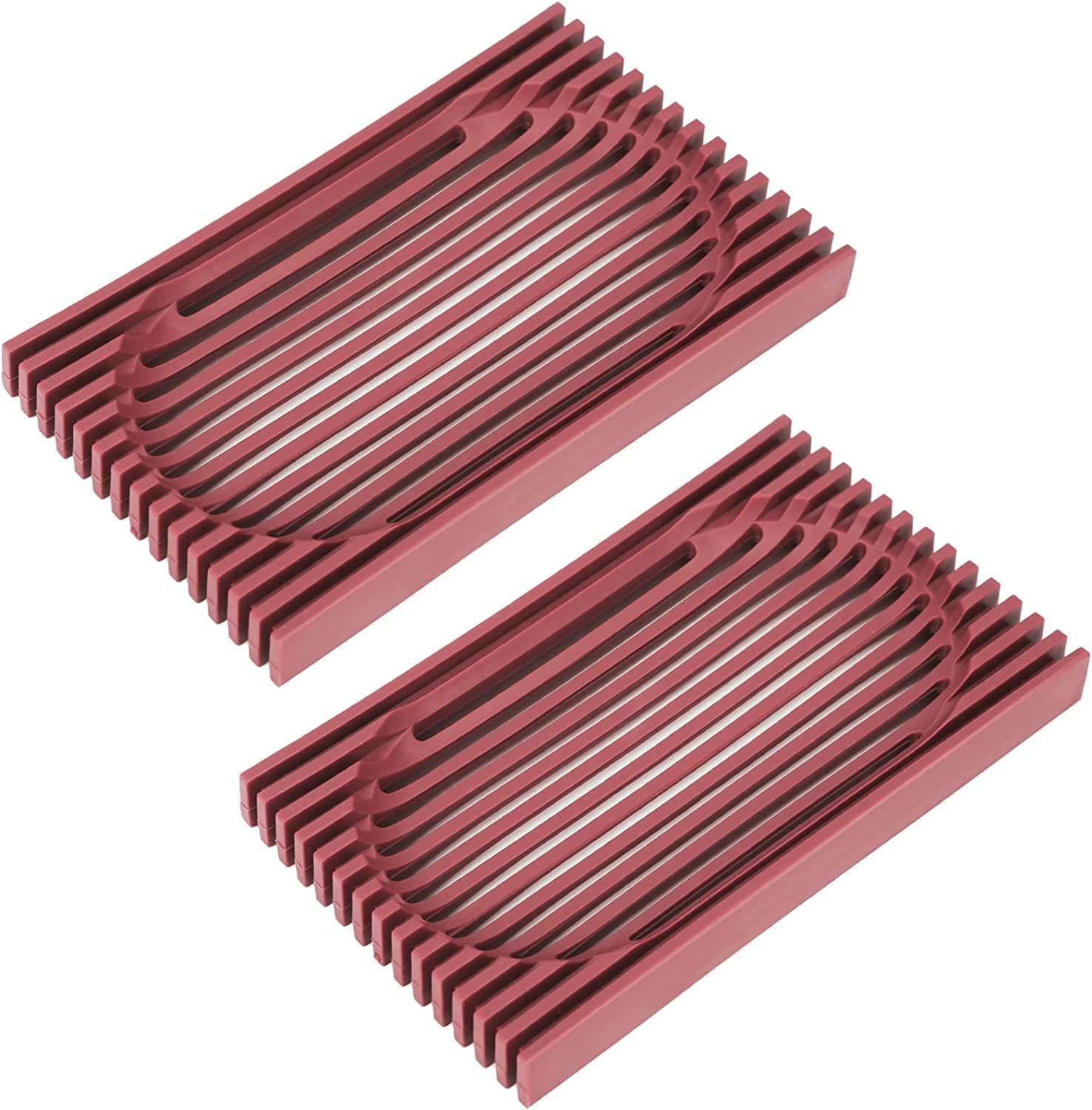 Cielobra 2PCS Red Silicone Soap Dish with Drain