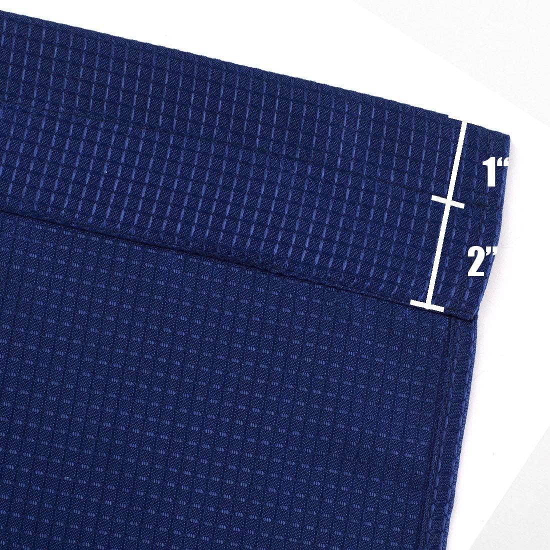 Valea Home Waffle Weave Bathroom Curtains Navy Blue Set of 2