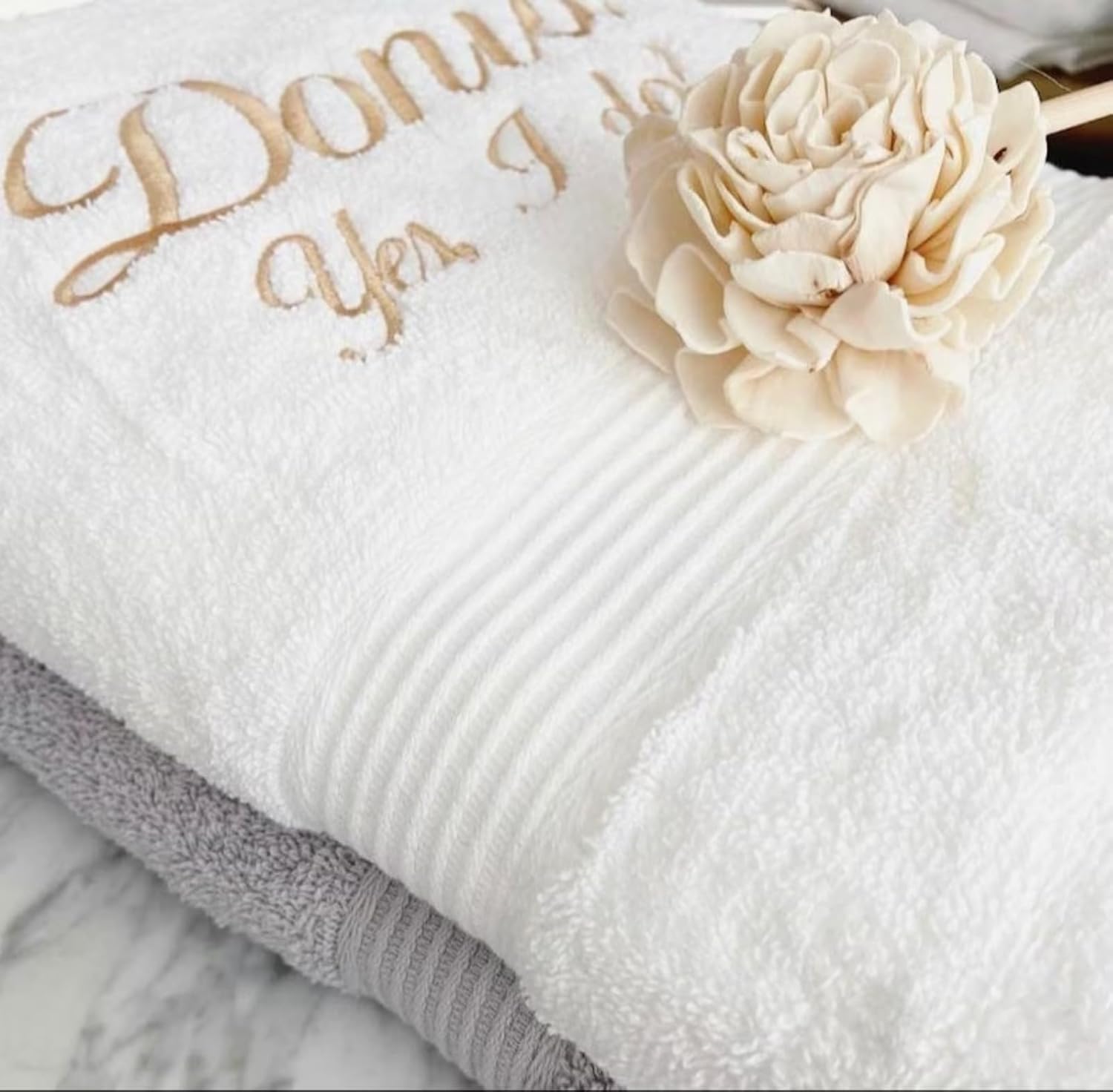 Personalized Embroidered Beach Towel with Name - Pink Medium